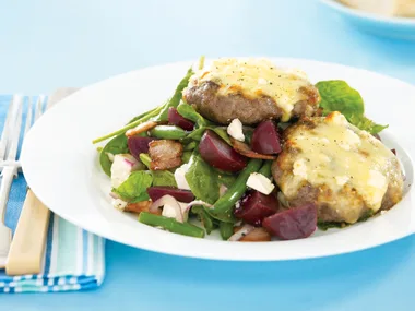 Cheesy Rissoles with Beetroot Salad