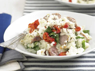 Pesto andamp; Pork Sausage Risotto