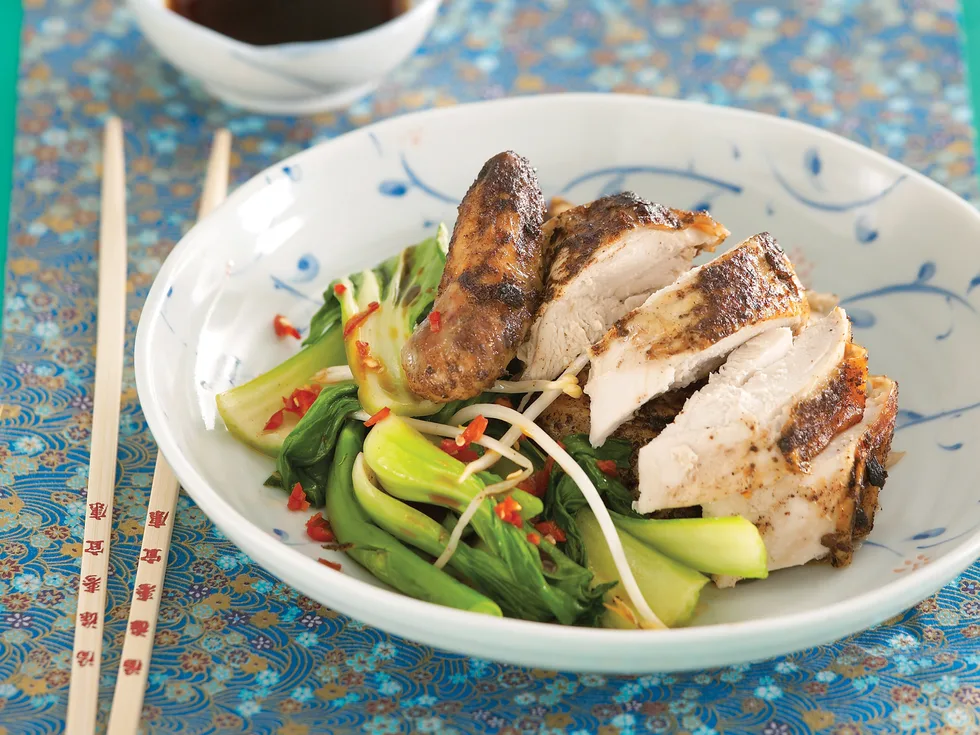 Five Spice Chicken with Asian Greens