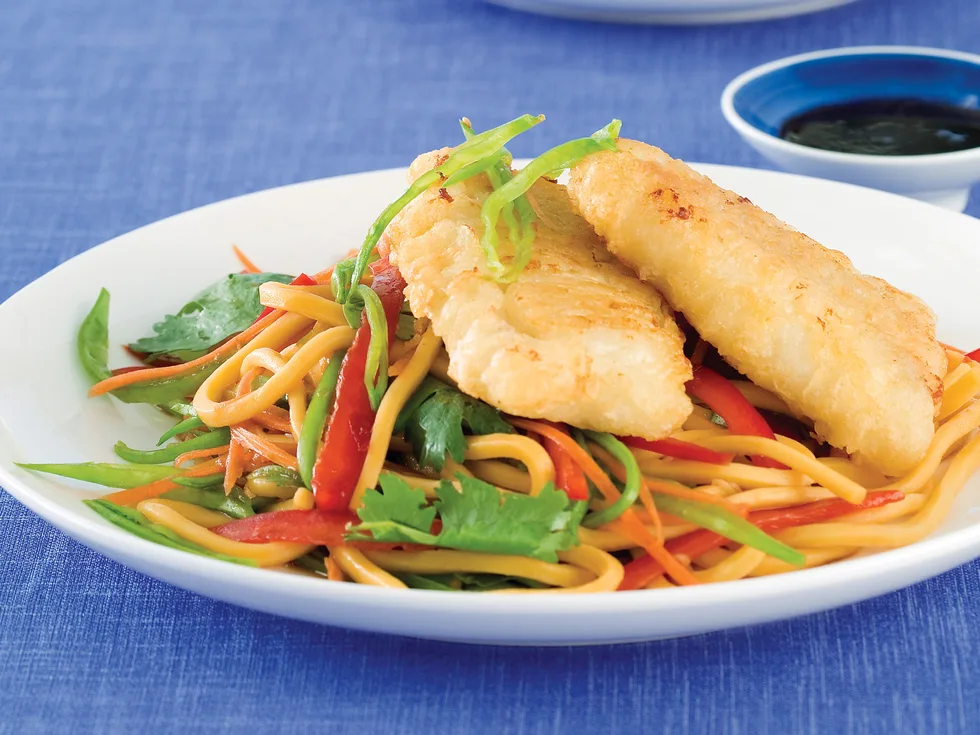 Tempura Fish with Noodle Salad