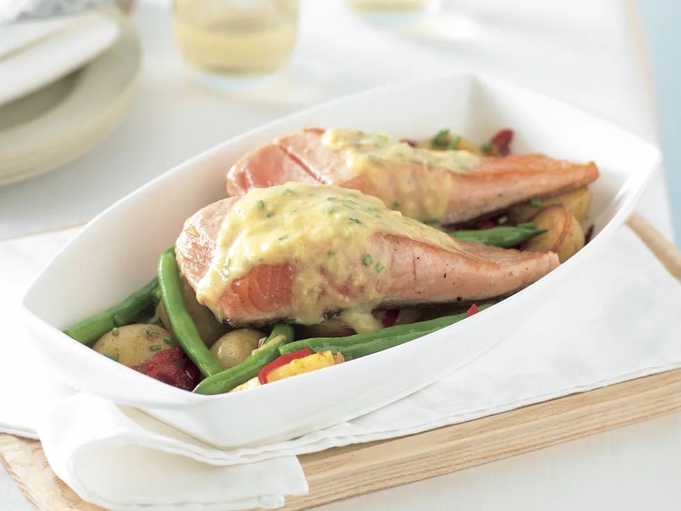 Salmon with Horseradish and Chive Butter