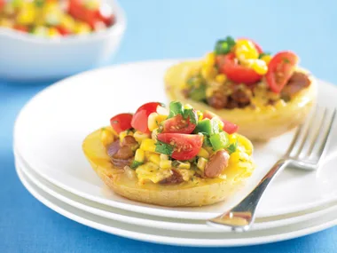 Mexican Potato Cups with Corn Salsa
