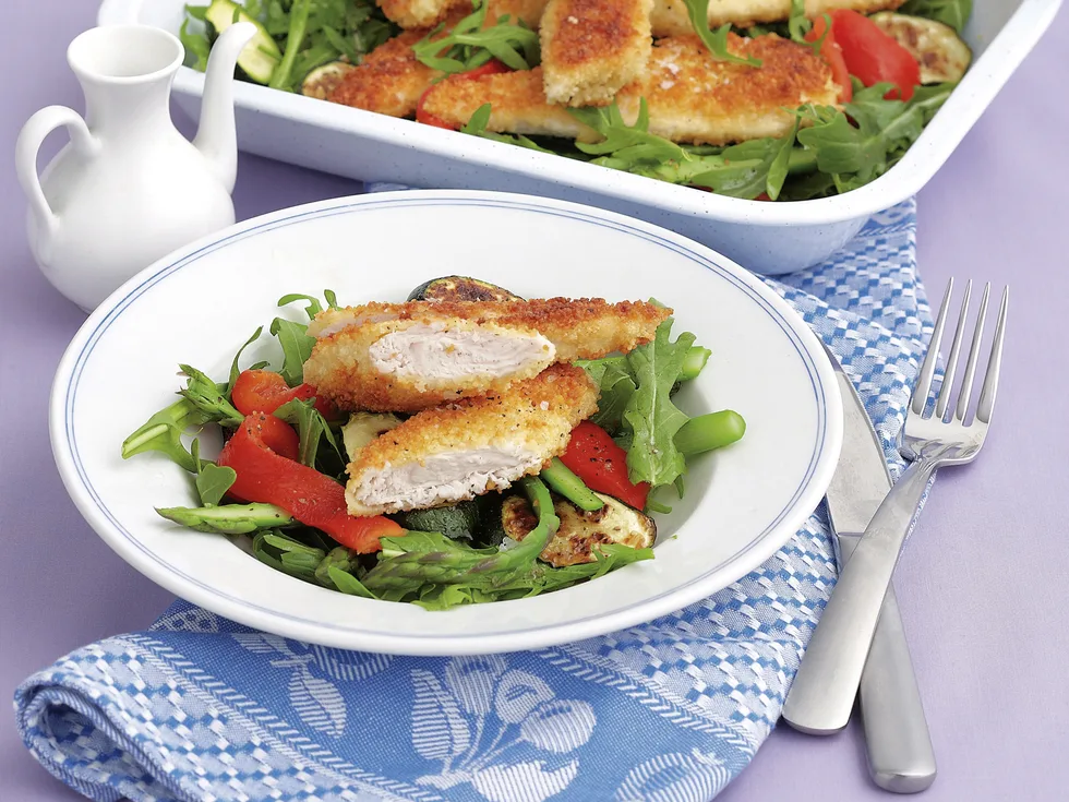 Chicken Schnitzel Salad