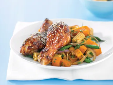 Glazed Chicken with Corn Salad