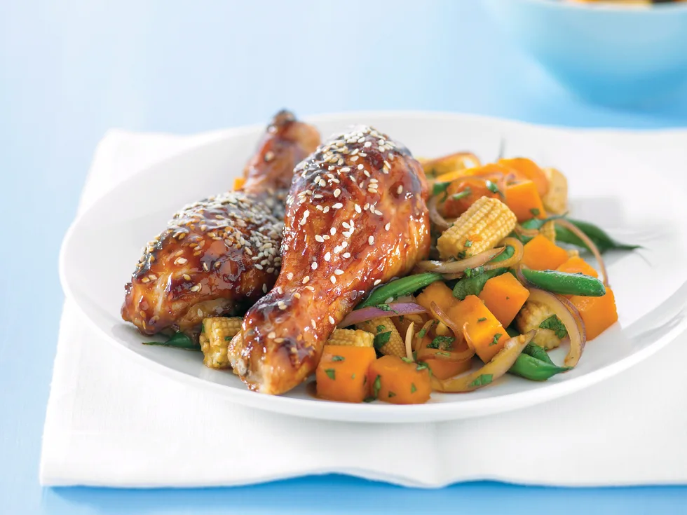 Glazed Chicken with Corn Salad