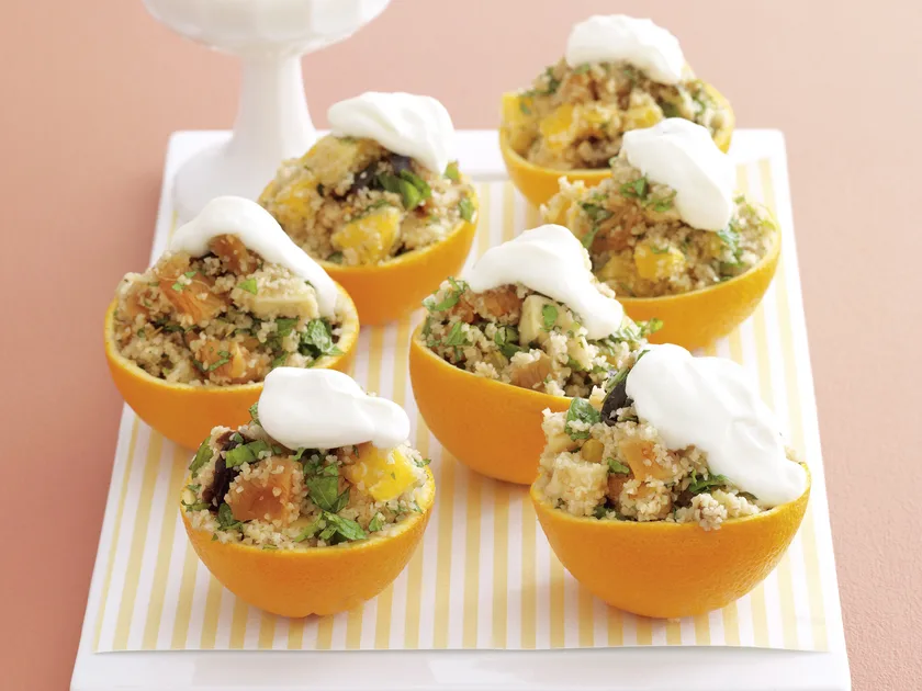 Fruit tabouli orange cups