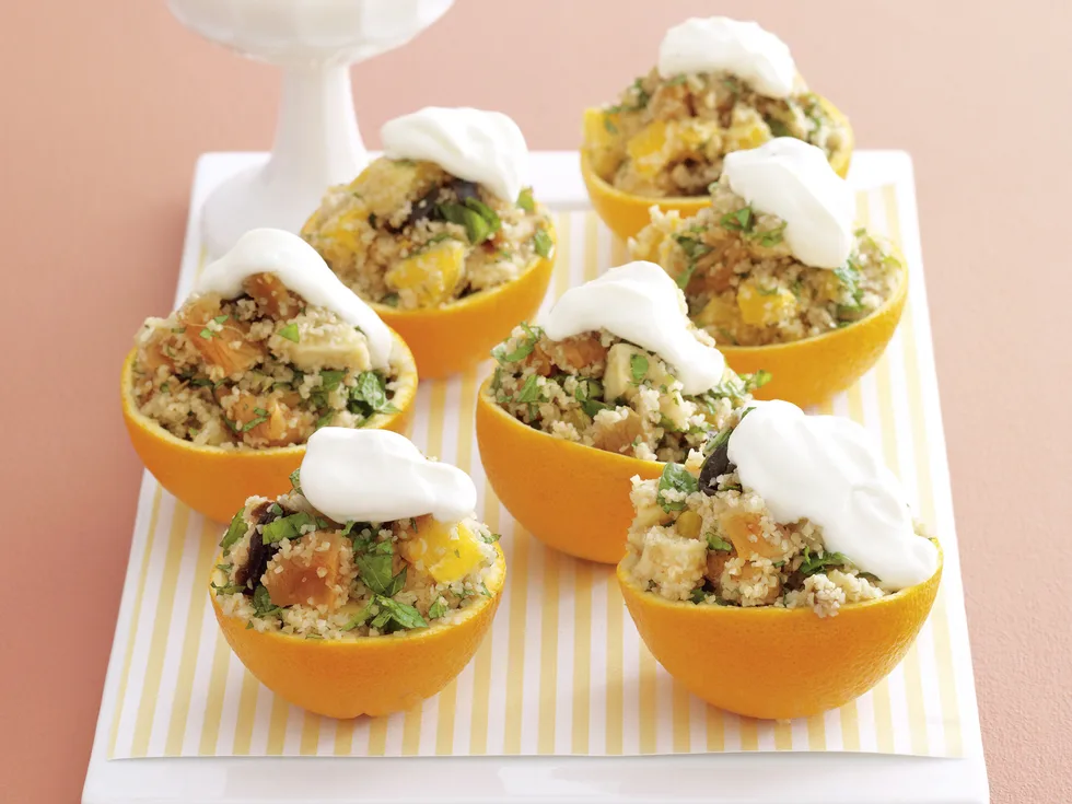 Fruit Tabouli Orange Cups