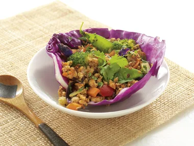 Spicy Chicken in Cabbage Leaves