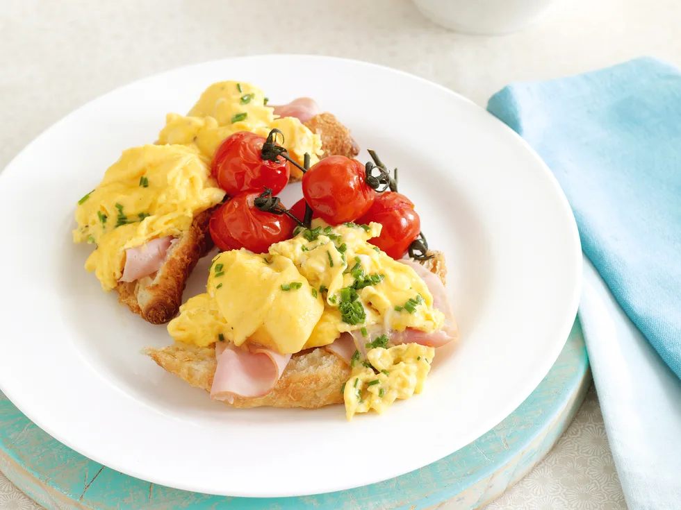Herbed Scrambled Egg on Croissants