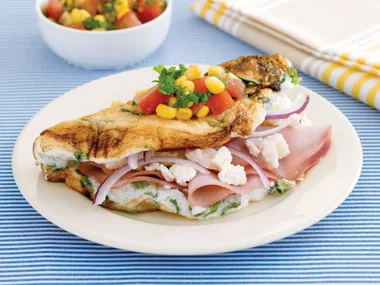 Egg White Spinach OmeletTomato Salsa