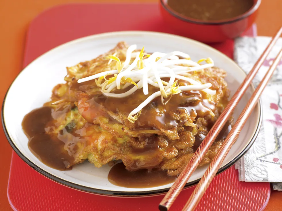 Prawn and Bean Sprout Omelets