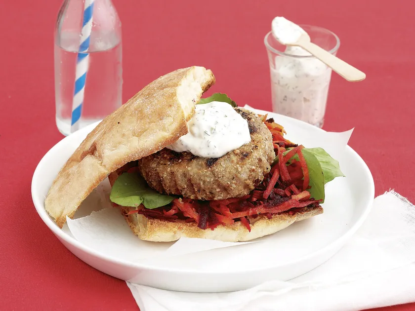 Dukkah lamb burgers