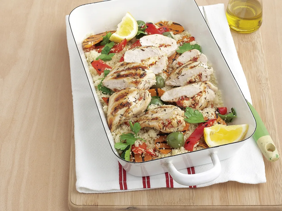 Ricotta Chicken with Roast Vegie Couscous