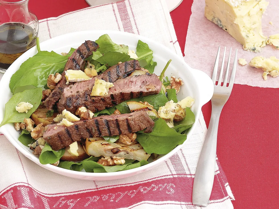 Rosemary Beef with Pear Salad
