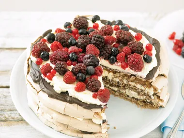 Chocolate Berry Meringue Stack
