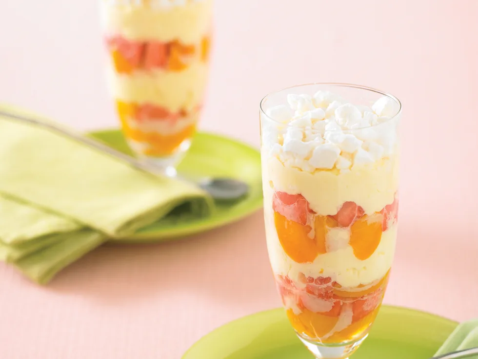 Watermelon and Peach Meringue Parfaits