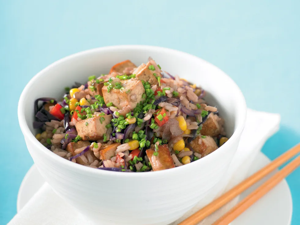 Fried Tofu and Vegie Rice