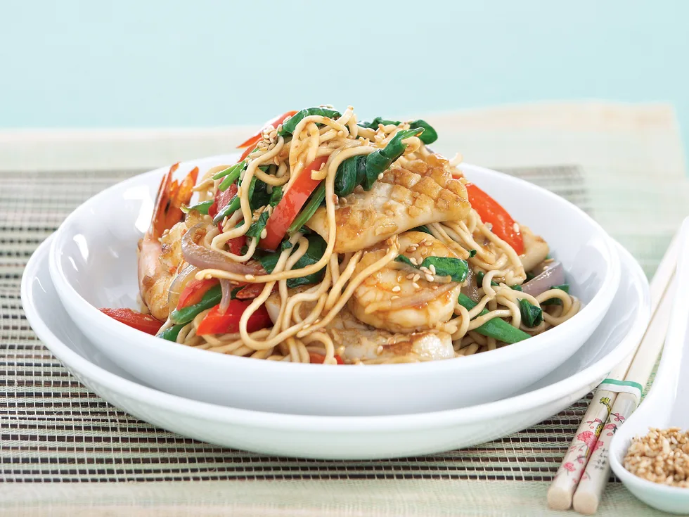 Garlic Seafood Noodles