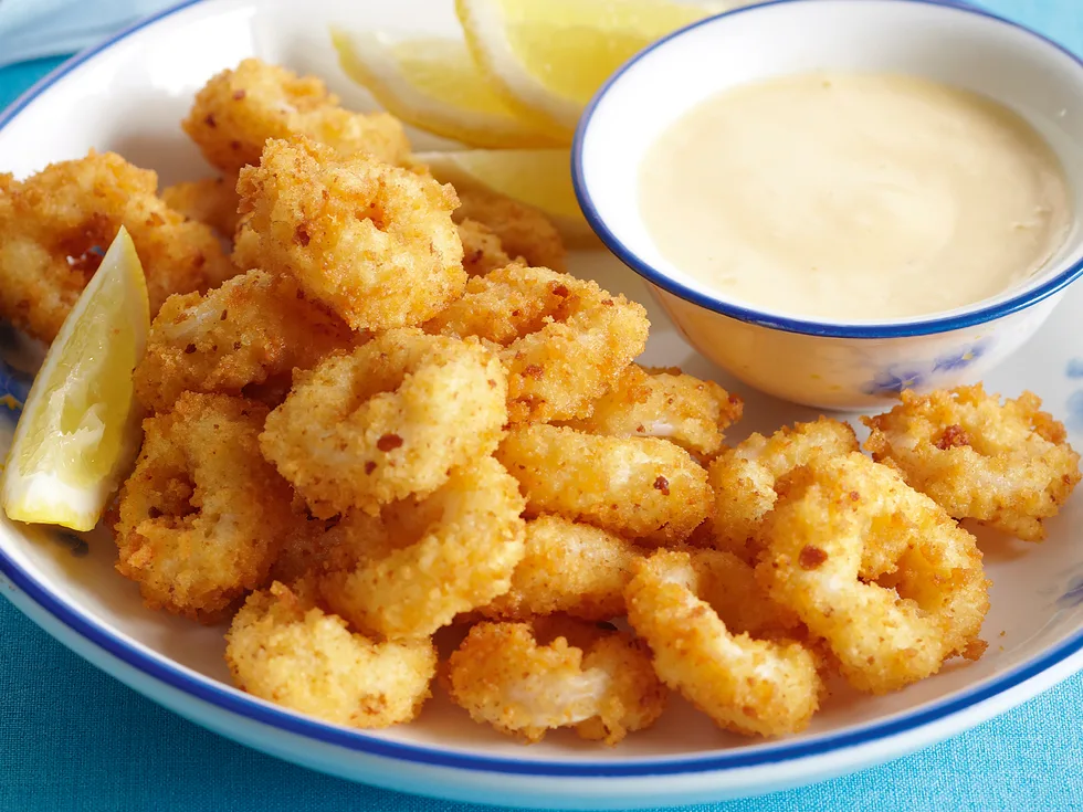Crumbed Calamari with garlic Mayo