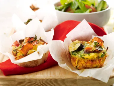 Roast Vegetable and Salmon Frittatas