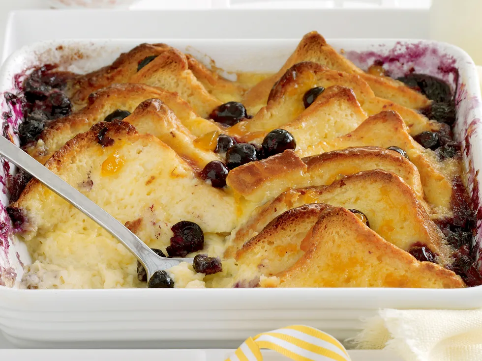 Blueberry Bread and Butter Pudding