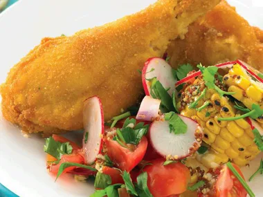 Crumbed Chicken with Corn Salad