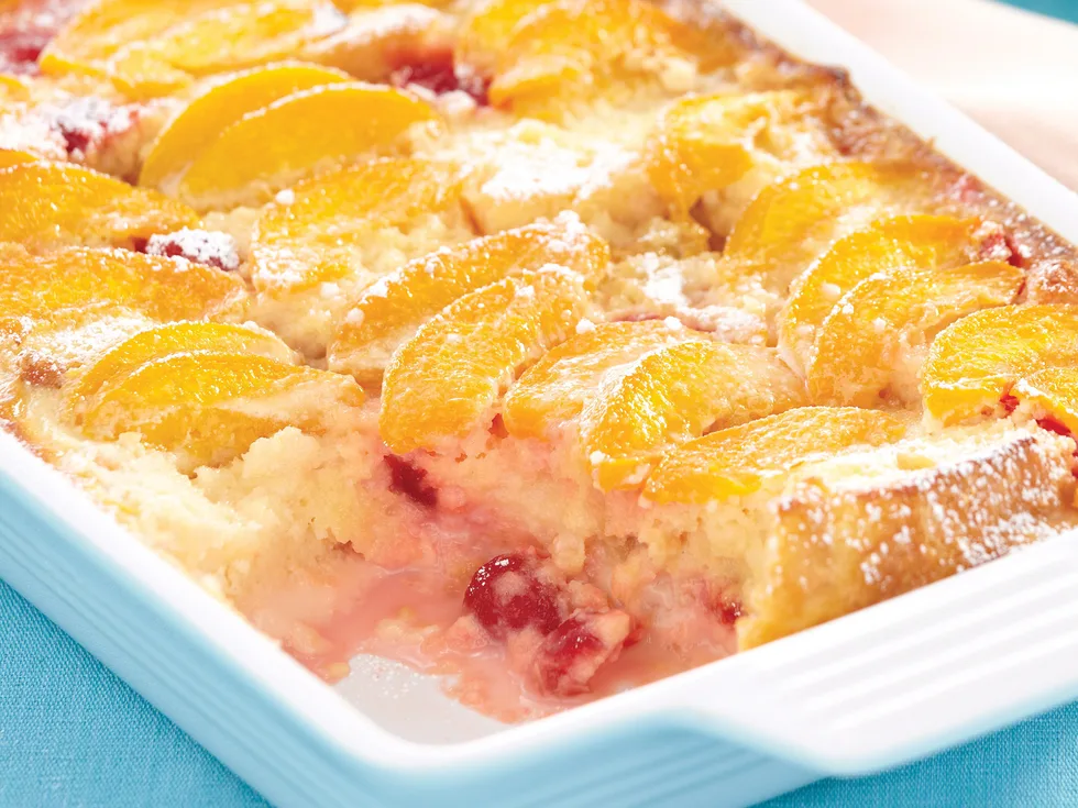 Peach and Cake Pudding
