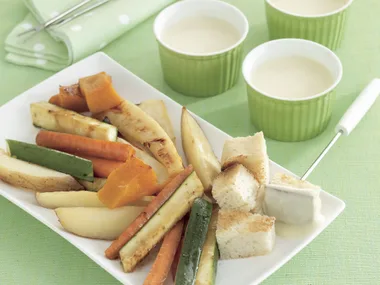 Roast Vegies with Cheese Fondue