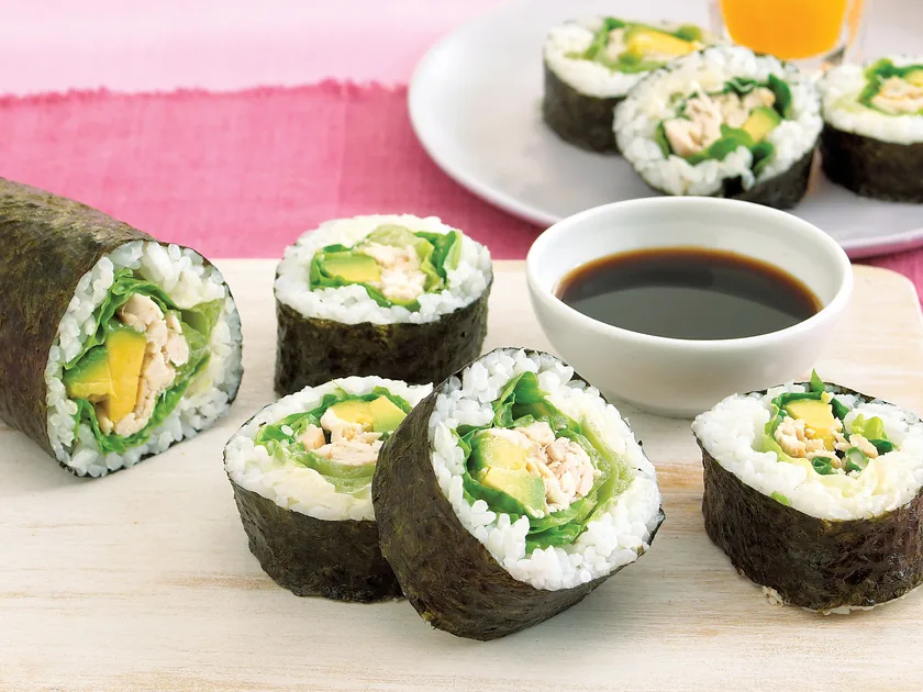 Chicken and avocado rolls