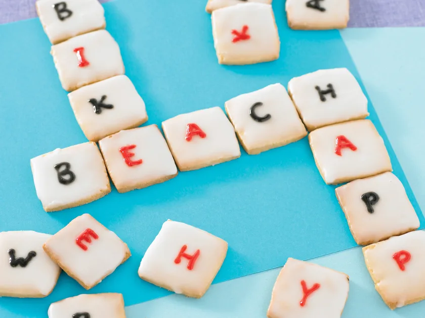 Crossword puzzle biscuits