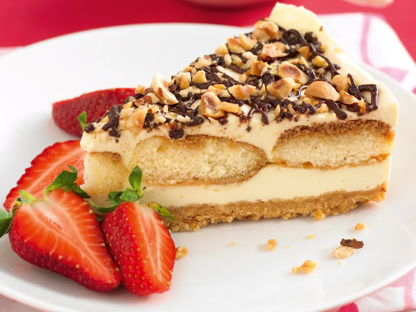 Tiramisu cheesecake with dark chocolate and fragrant espresso recipe