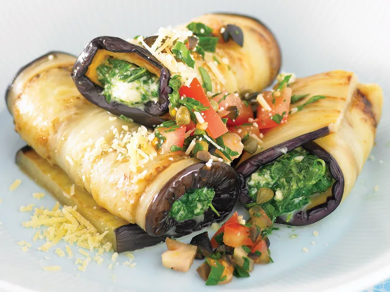 Spinach and Eggplant Cannelloni