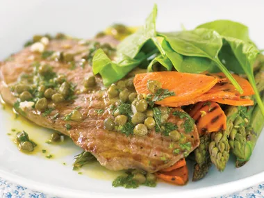 Veal with Asparagus and Caper Sauce