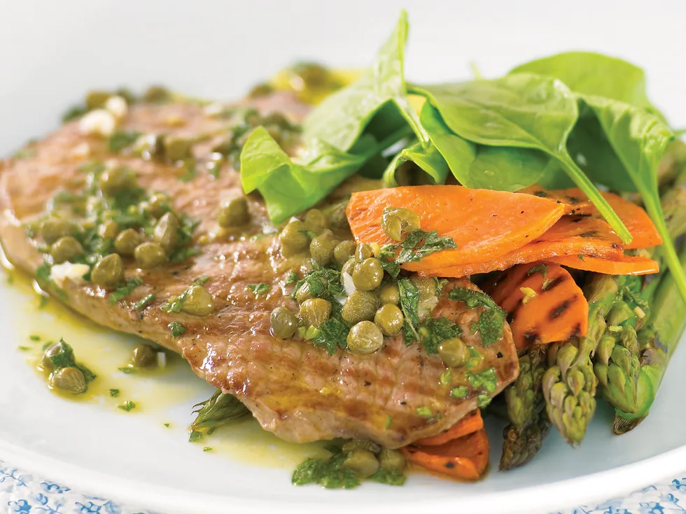 Veal with Asparagus and Caper Sauce