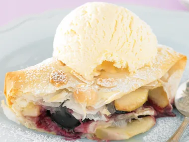 Cherry, Pear and Chocolate Strudels