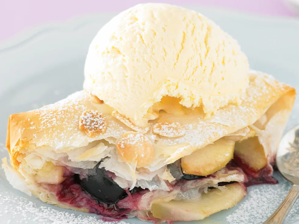 Cherry, Pear and Chocolate Strudels
