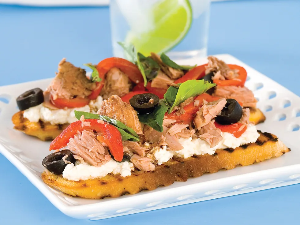 Tuna, Capsicum and Olive Bruschetta