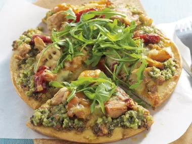 Tuna, Roast Capsicum and Pesto Pizzas