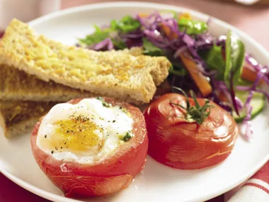 Creamy Baked Tomatoes with Parmesan Toast