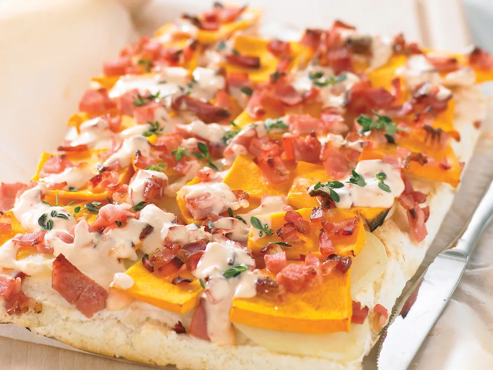 Potato, Bacon and Chilli Pizza