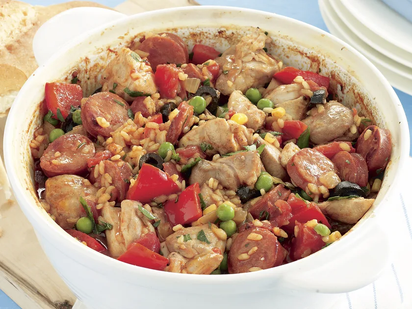 Spanish-style chicken pilaf