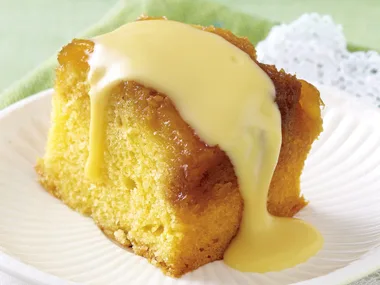 Pretty easy - pineapple cake with coconut custard