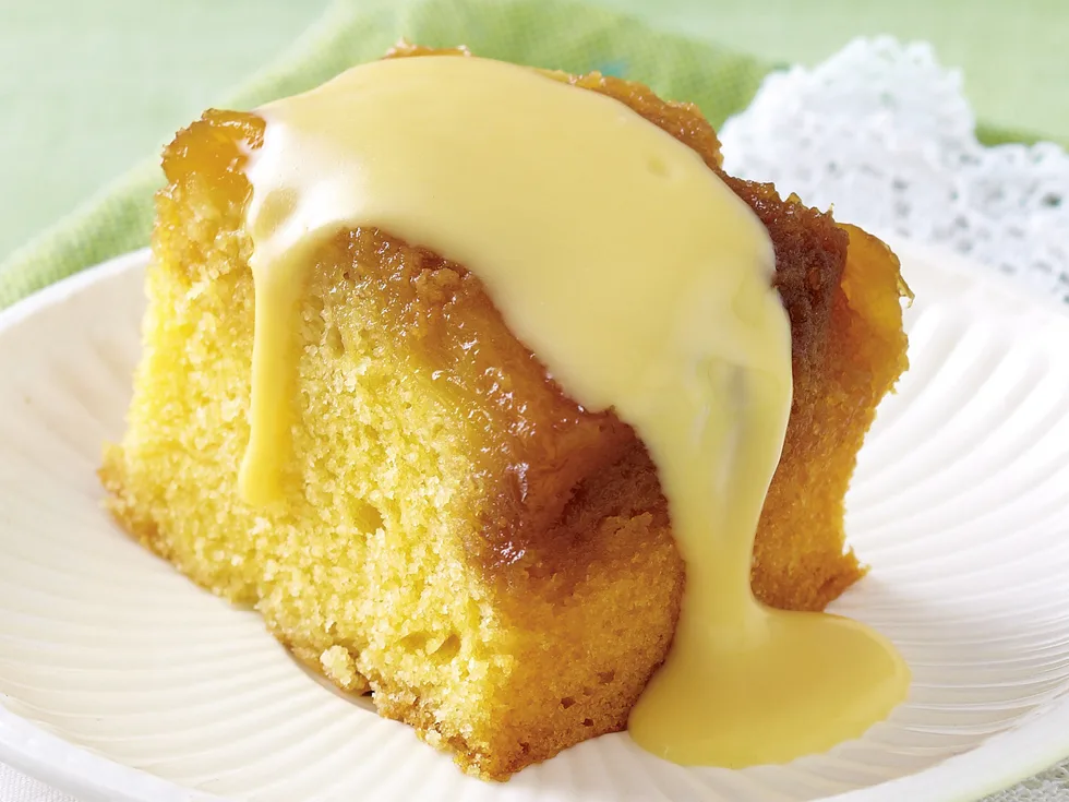 Pretty easy - pineapple cake with coconut custard