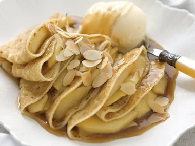Ready steady cook - apple and almond crepe suzette