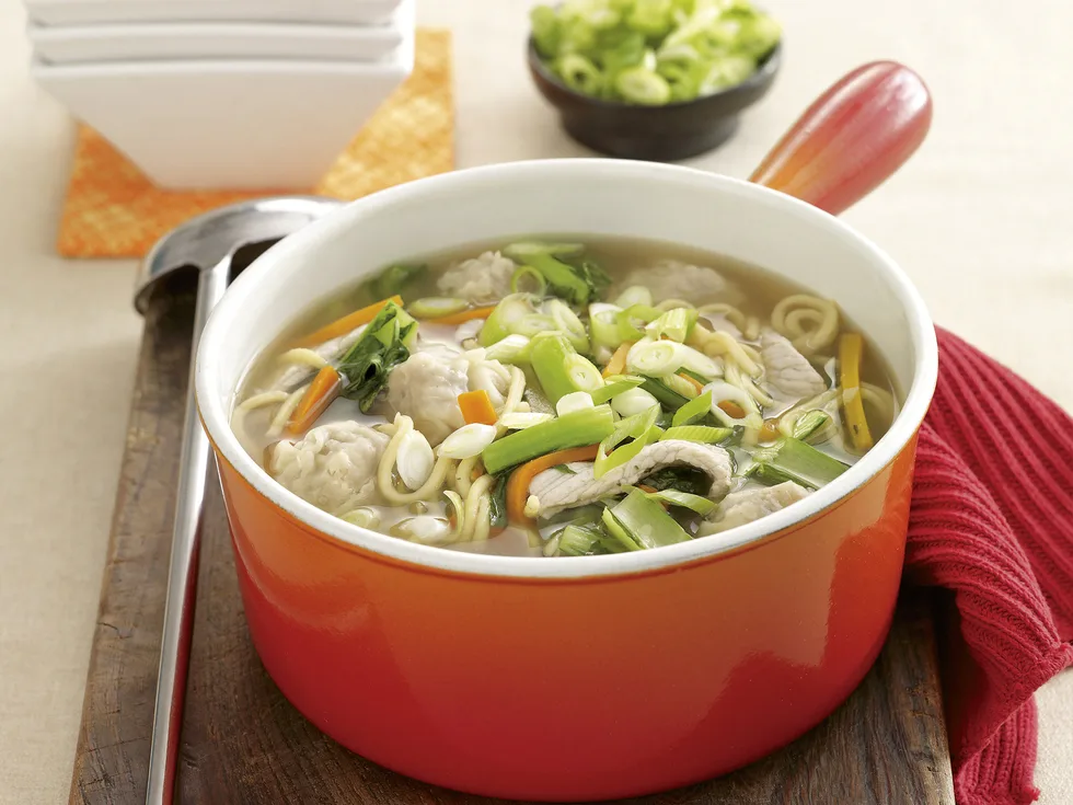 Ready to go - pork and wonton soup