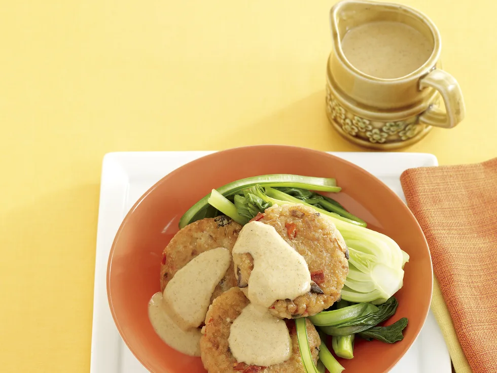 Rice magic - Risotto Cakes with curry sauce