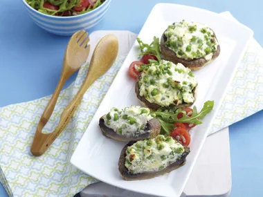 Smart for your heart - Pea and ricotta stuffed mushrooms