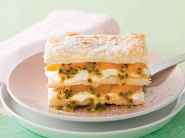 Smooth finish - Peach and Passionfruit Mille-feuille