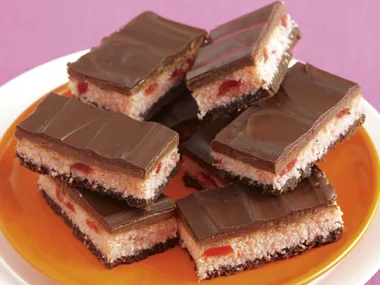 Sweet secrets - Chocolate fudge and cherry slice