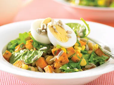 Take heart - Kumara and Sunflower seed salad